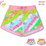 Kugo Dívčí šortky s kočičkou - růžové/fialové Barva: Růžová, Velikost: 122