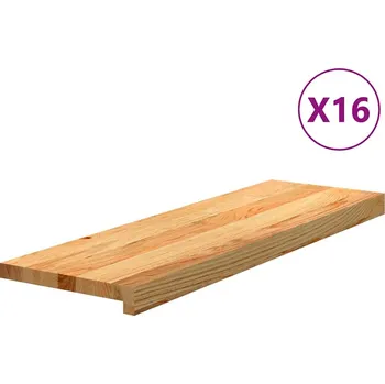Nášlap na schod vidaXL Nášlapy na schody 16 ks světle hnědé 80x25x2 cm masivní dub [3282990] Barva: světle hnědá