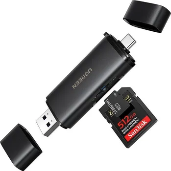 Čtečka paměťových karet UGREEN 2-in-1 USB-C/USB-A Card Reader