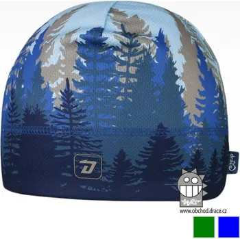 Čepice Dráče Funkční čepice s motivem stromů - Modrá/Zelená Barva: Modrá, Velikost: XS 48 - 50
