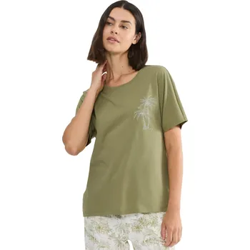 Dámské pyžamo Tričko TRIUMPH MIX & MATCH TOP SSL 04 OLIVE GOLD 38 0