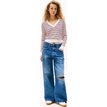 Dámské oblečení TOMMY JEANS Weiß/ Rot/ Dunkelblau 9088763 XL