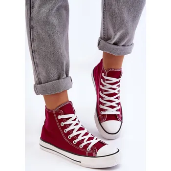 Dámské tenisky Boto Dámské Klasické Vysoké Tenisky Remos Barva: Červená, Velikost: 40