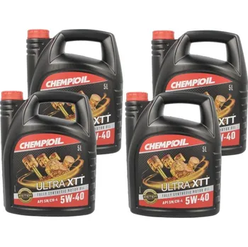 Motorový olej CHEMPIOIL Motorový olej (4x5 l) 5W40 SN B4 BMW LL-01 BMW LL-98 CHRYSLER MS-10850 CHRYSLER MS-10896 CHRYSLER MS-12991 FIAT 9.55535 H2 FIAT 9.55535 Z2 GM LL-A-025 GM LL-B-025
