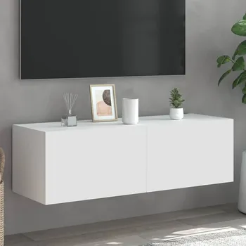 Komoda vidaXL Nástěnná TV skříňka s LED osvětlením 100 x 35 x 31 cm [837295] Barva: Bílá