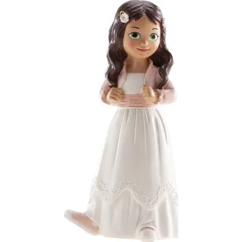Party dekorace Figurka na dort společensky oblečená slečna 16cm - svaté přijímání - Dekora