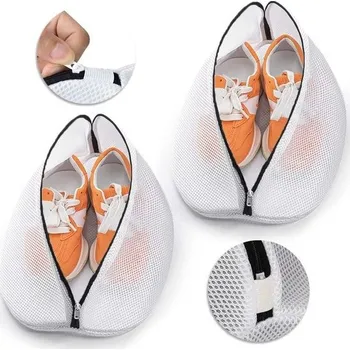 Úložný box Síťka na prádlo na boty, 2 kusy, síťovaný sáček na boty do pračky se zipem (38 x 21 x 23 cm), sáček