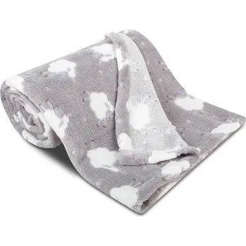 Dětská deka SVITAP sleepwell Dětská deka z mikroflanelu 75x100cm s OVEČKAMI, světle šedá