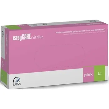 Vyšetřovací rukavice Zarys Rukavice nitril bez pudru easyCARE L - růžové 100 ks L Růžové nitrilové vyšetřovací rukavice bez pudru pro profesionální použití