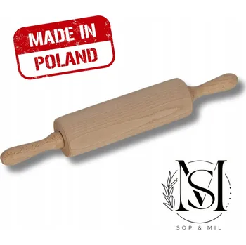 Váleček na těsto Dřevěný váleček na těsto 38 cm - přírodní bukové dřevo, polský výrobek