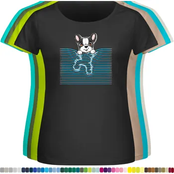 Dámské tričko damske-levne-bavlnene-tricko-digitalni-potisk-pejsek-vlnky-roleta Barva: Black -černá, velikost: 5XL