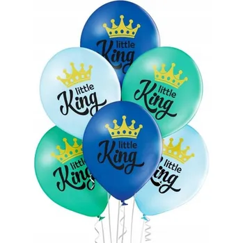 Balónek Balónky Belbal Little King modré 6 kusů 12"