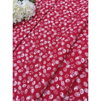 Látka 100% bavlna - velikonoční vajíčka na červené