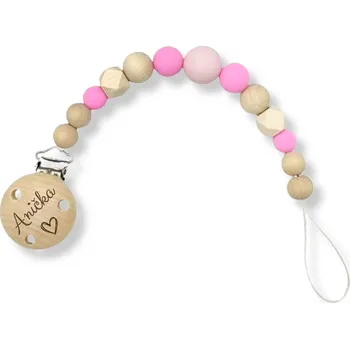 GRAVENO Klip na dudlík - s vlastním jménem (růžový)