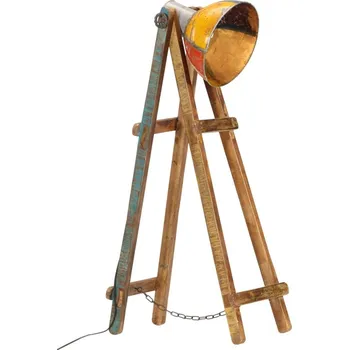 Stojací lampa vidaXL Stojací lampa E27 masivní mangovníkové dřevo [320589] Barva: Vícebarevný