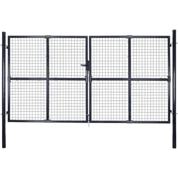 brána vidaXL Pletivá zahradní branka pozinkovaná ocel 300 x 150 cm šedá [143365]