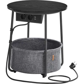 Konferenční stolek Autronic Odkládací stolek AKF-E1028 s USB a zásuvkou Barva: Černá