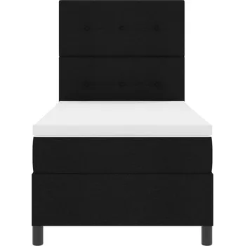 Postel vidaXL Postel s boxspringem s matrací s čelo Černá 80 x 200 cm textil [3342825]