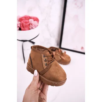 Chlapecká zimní obuv Dívčí šněrovací Sněhové Boty S Kožešinou Hunter Barva: Béžová, Velikost: 27