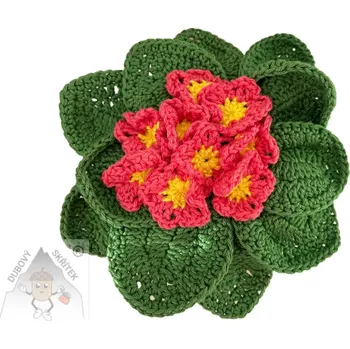 Dubový skřítek Primulka z háčku rúžová - květina, která nikdy neuvadne