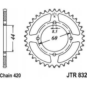 Řetězová sada pro motocykl Zadní rozeta Jt JTR832,41