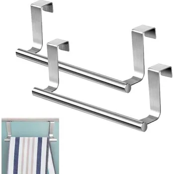 Věšák Balení 2 držáků na ručníky, držák na ručníky bez vrtání, držák na utěrky z nerezové oceli, držák na