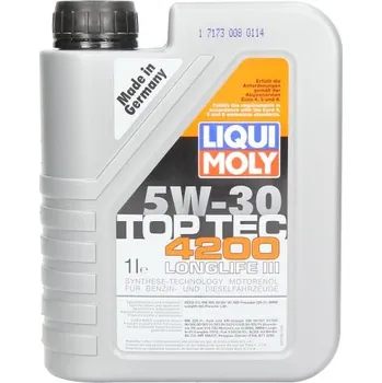 Auto-moto LIQUI MOLY TopTec 4200 (1L) 5W30 motorový olej BMW LL-01 FE model do KONCE 2018 BMW LL-01 model do KONCE 2018 BMW LL-04 FIAT 9.55535 S1 FIAT 9.55535 S3 HAVAL MB 229.31 MB 229.51 MB 229.52 OPEL OV04