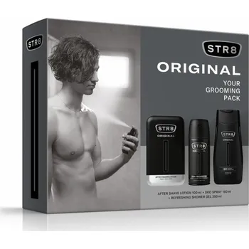 Sarantis Dárková sada STR 8 Original (voda po holení 100ml + deodorant ve spreji 150ml + sprchový gel 250ml)