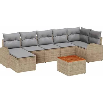 Zahradní nábytek vidaXL Sada zahradních pohovek 8 pcs béžová a světle šedá [3356278]