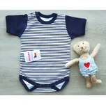 Amálka Kojenecké pruhované body - modré Velikost: 80