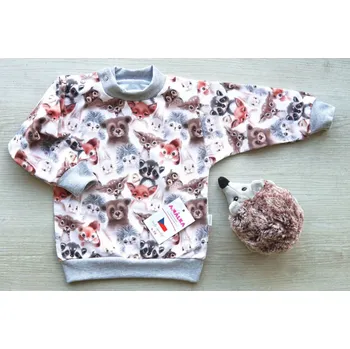 Dívčí mikina Amálka Mikinka koukající zvířátka Velikost: 86