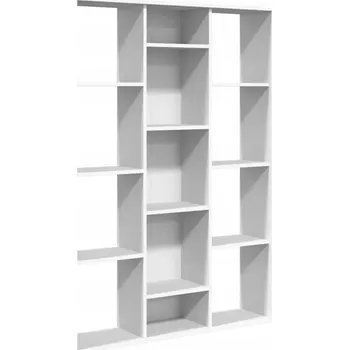 Knihovna Bílá knihovna, regál na knihy 100x24x140 cm, 13 přihrádek
