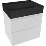 Naturel Koupelnová skříňka 2 zásuvková s umyvadlem Savona 58x53x44,8 cm bílá lesk SAVONA260BISATC