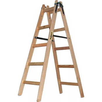 Žebřík Springos Dřevěné malířské štafle 2x5 stupňů oboustranné DRABEST DREW 2x5 PRO