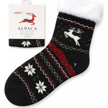 Dámské ponožky xcena Ponožky teplé s kožíškem tmavé Velikost: 39-42