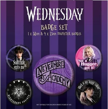 Brož Wednesday - set odznaků