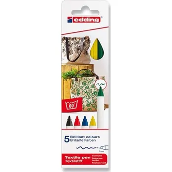 Zvýrazňovač Edding Popisovač na textil 4600 - Základní barvy, sada 5 ks