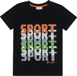 Winkiki Dětské sportovní tričko s potiskem – Černé Barva: Černá, Velikost: 152