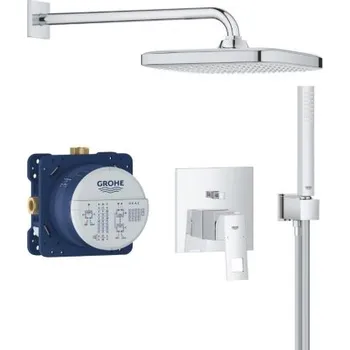Grohe EUROCUBE sprchový set s podomítkovou baterií, horní sprcha, ruční sprcha, hadice, držák, chrom