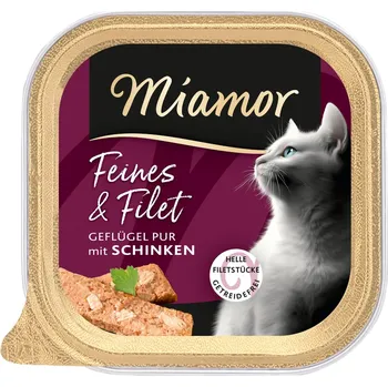 Krmivo pro kočku Výhodné balení: 32×100g Miamor Feines & Filet drůbeží se šunkou vlhké krmivo pro kočky
