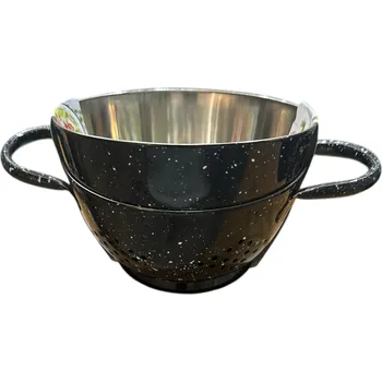 SADA 2V1 CEDNÍK, SÍTKO + MÍSA 15,5 CM ČERNÁ