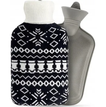 Termofor TERMOFOR V OBALU GUMOVÁ OHŘÍVACÍ LÁHEV KOŽÍŠEK MĚKKÝ PLYŠOVÝ 1,8 L