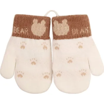 Rukavice Dráče Pletené palcové rukavice krémová Velikost: XS