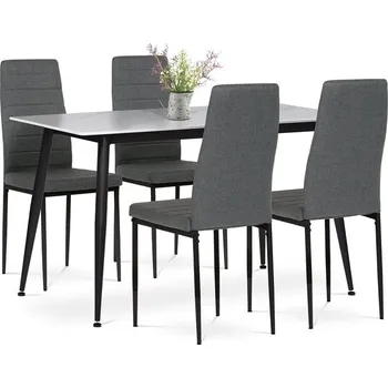 Jídelní set Autronic Jídelní set s 4 židlemi, 130x70x76cm, keramika, mramor, ASE-1004 GREY2