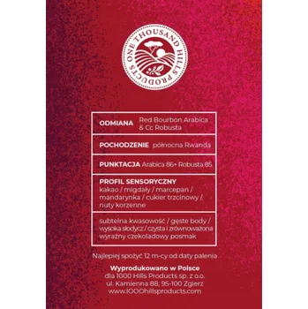 Káva NoName RWANDA MUHABURA TABOO ESPRESSO zrnková káva 400g