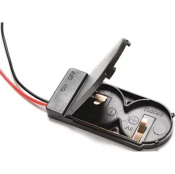 Držák baterie Držák baterie 2x CR2025 / CR2032 s krytem a vypínačem, 6V, drátové vývody