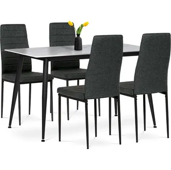 Jídelní set Autronic Jídelní set s 4 židlemi, 130x70x76cm, keramika, mramor, ASE-1004 BK2