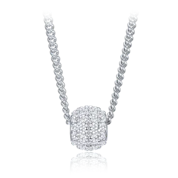 Náhrdelník Moonlit Stříbrný náhrdelník s kruhovým přívěskem ze zirkonů