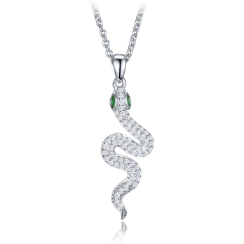 Náhrdelník Moonlit Stříbrný náhrdelník s motivem hada se zirkony