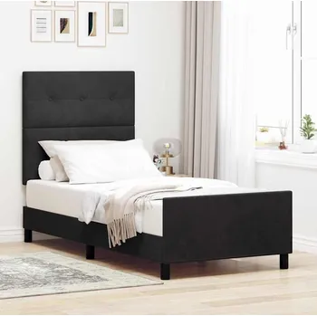 Postel vidaXL Postel s boxspringem s čelo Černá 80 x 200 cm samet [3344905]